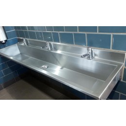 Lavatório Coletivo Com 3 Torneiras 1,50m - Construinox